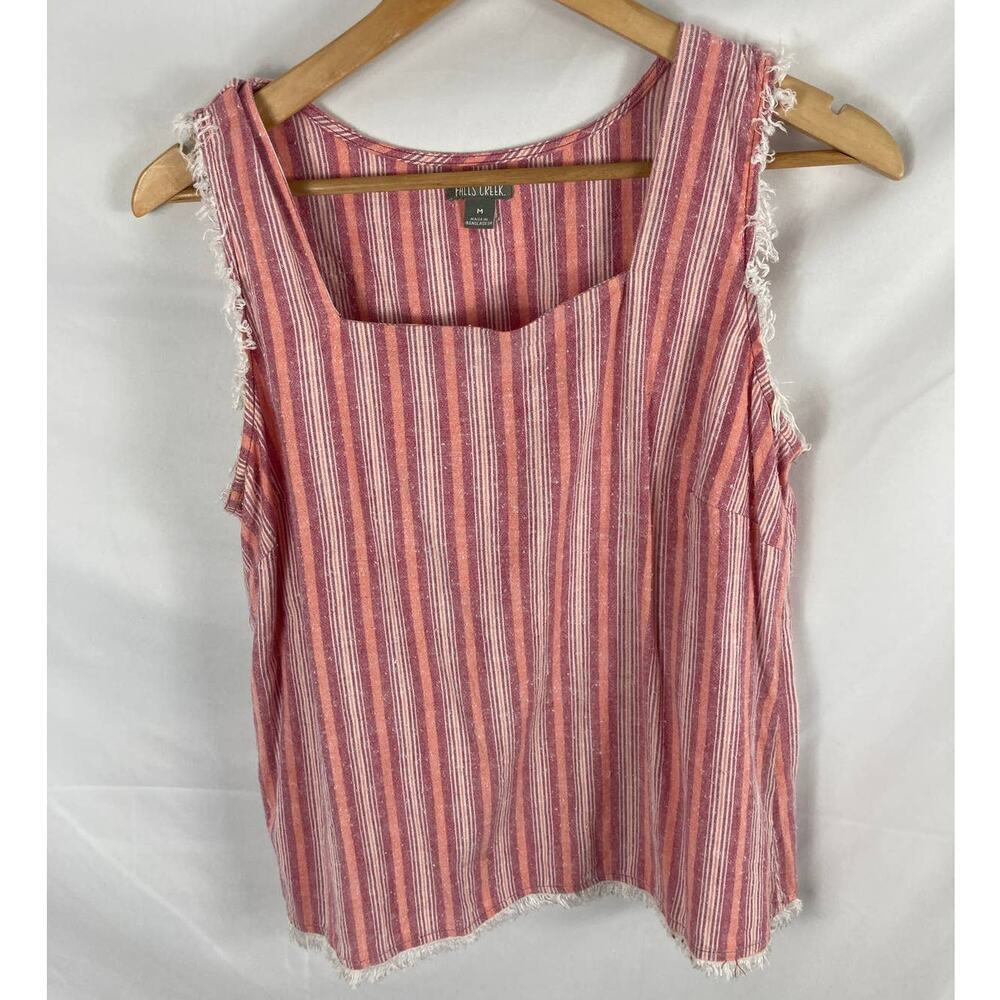 Falls Creek Striped Fringe Detail Tank Size Medium
